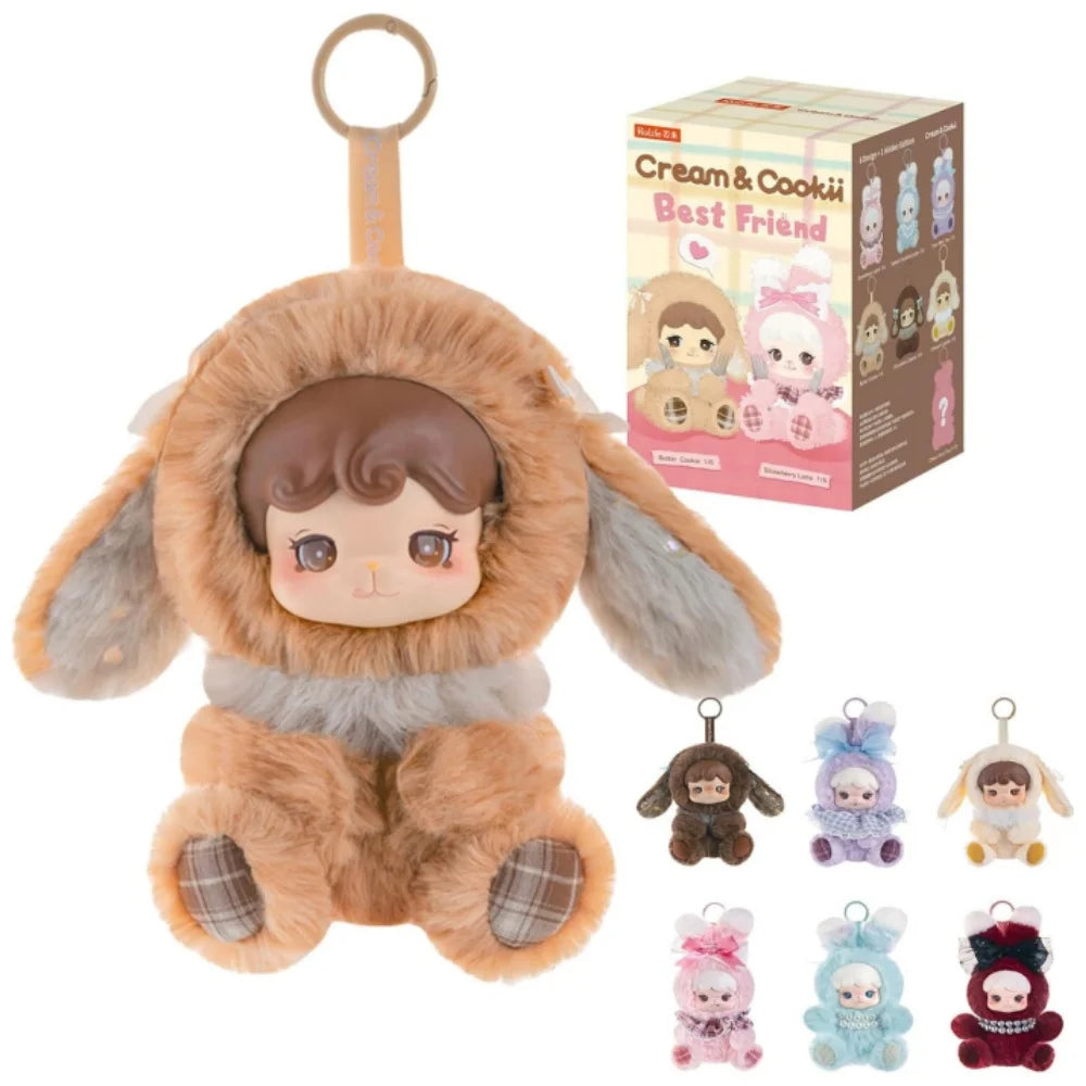 Rolife Plush Toy Blind Box Cream Cookii Bunny Best Friends Plush Keychain Dessert Theme Soft Huggable Bag Charm Gift for Adults